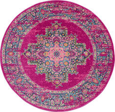 Nourison Passion Purple Round 5 to 6 ft Polypropylene Carpet 114445