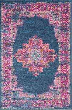 Nourison Passion Blue Rectangle 4x6 ft Polypropylene Carpet 114447
