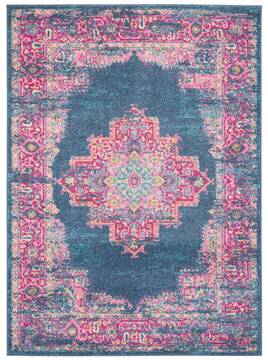 Nourison Passion Blue Rectangle 5x7 ft Polypropylene Carpet 114448
