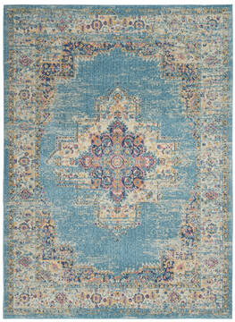 Nourison Passion Blue Rectangle 4x6 ft Polypropylene Carpet 114451