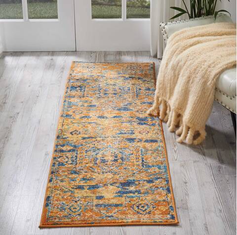 Nourison Passion Blue Runner 110 X 60 Area Rug 805-114453 Image 3