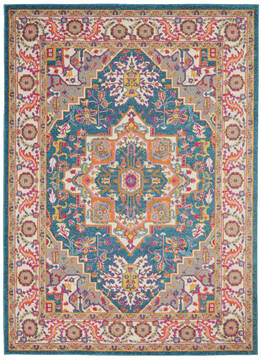 Nourison Passion Blue Rectangle 4x6 ft Polypropylene Carpet 114500