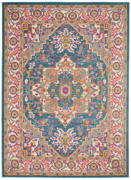 Nourison Passion Blue Rectangle 5x7 ft Polypropylene Carpet 114501