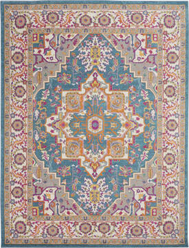 Nourison Passion Blue Rectangle 8x10 ft Polypropylene Carpet 114502