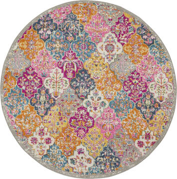 Nourison Passion Multicolor Round 4 ft and Smaller Polypropylene Carpet 114513