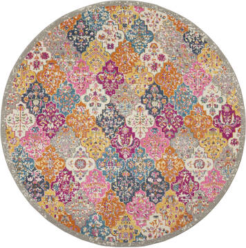 Nourison Passion Multicolor Round 7 to 8 ft Polypropylene Carpet 114515