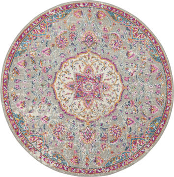 Nourison Passion Grey Round 4'0" X 4'0" Area Rug  805-114522