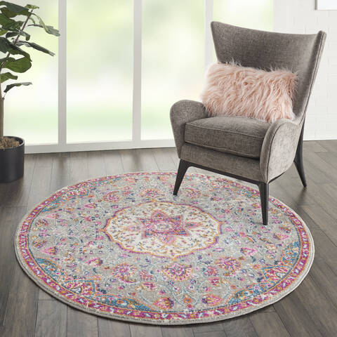 Nourison Passion Grey Round 53 X 53 Area Rug 805-114523 Image 5