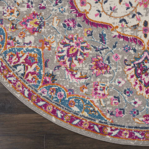 Nourison Passion Grey Round 80 X 80 Area Rug 805-114524 Image 1