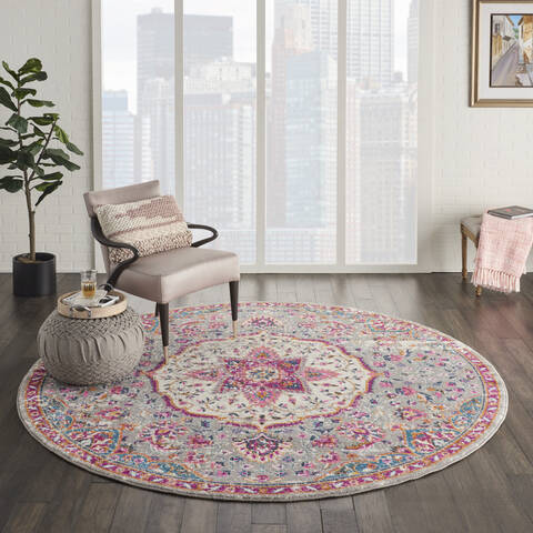 Nourison Passion Grey Round 80 X 80 Area Rug 805-114524 Image 3