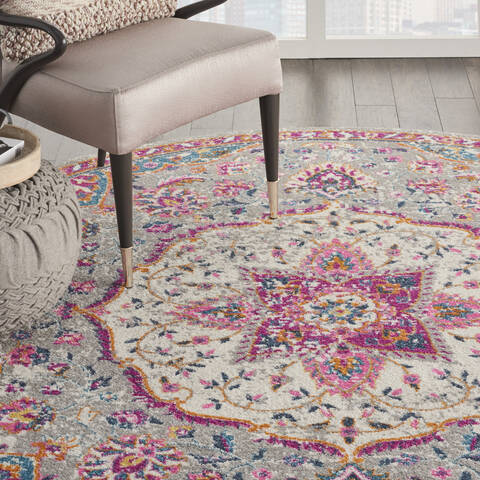 Nourison Passion Grey Round 80 X 80 Area Rug 805-114524 Image 4