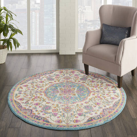 Nourison Passion Beige Round 53 X 53 Area Rug 805-114528 Image 3