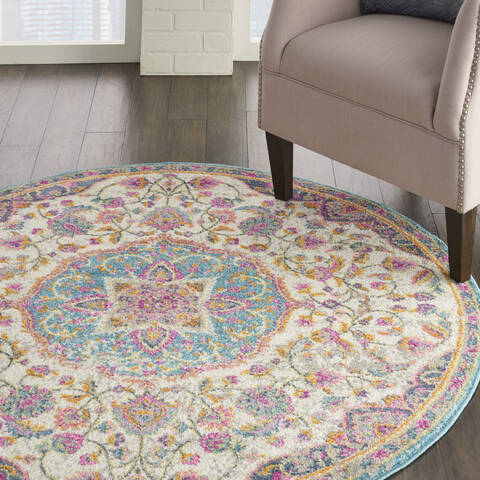 Nourison Passion Beige Round 53 X 53 Area Rug 805-114528 Image 4