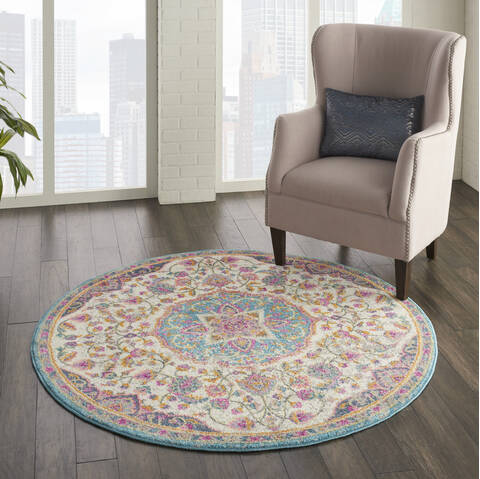 Nourison Passion Beige Round 53 X 53 Area Rug 805-114528 Image 5