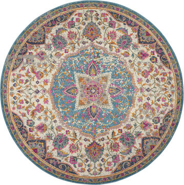 Nourison Passion Beige Round 5'3" X 5'3" Area Rug  805-114528