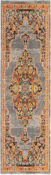 Nourison Passionate Grey Runner 6 to 9 ft Polypropylene Carpet 114548