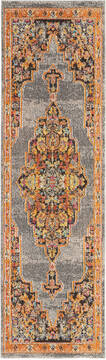 Nourison Passionate Grey Runner 6 to 9 ft Polypropylene Carpet 114548
