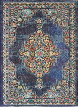 Nourison Passionate Blue Rectangle 5x7 ft Polypropylene Carpet 114552
