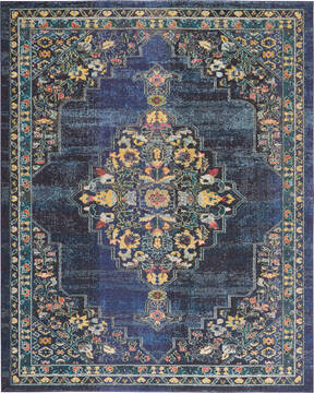 Nourison Passionate Blue Rectangle 8x10 ft Polypropylene Carpet 114554