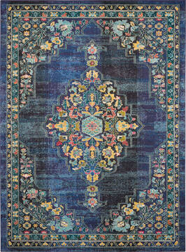 Nourison Passionate Blue Rectangle 9x12 ft Polypropylene Carpet 114555