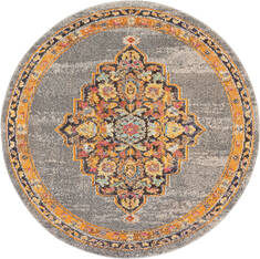 Nourison Passionate Grey Round 5 to 6 ft Polypropylene Carpet 114564