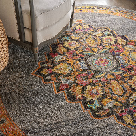 Nourison Passionate Grey Round 710 X 710 Area Rug 805-114565 Image 4