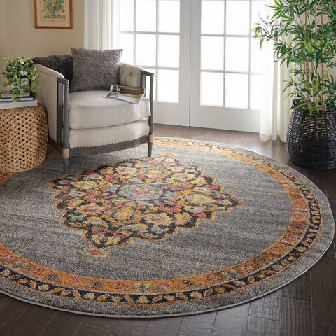 Nourison Passionate Grey Round 710 X 710 Area Rug 805-114565 Image 6