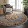 Nourison Passionate Grey Round 710 X 710 Area Rug 805-114565 Thumb 6