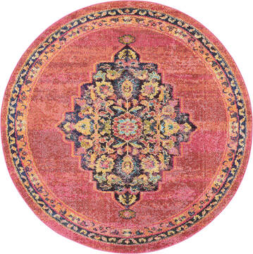 Nourison Passionate Purple Round 5 to 6 ft Polypropylene Carpet 114572