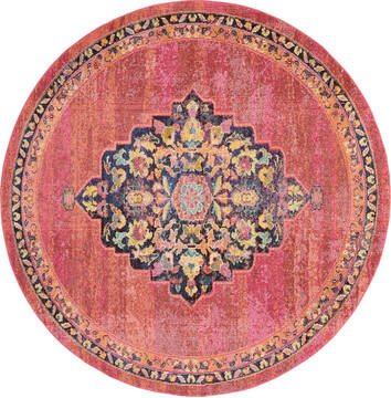 Nourison Passionate Purple Round 7 to 8 ft Polypropylene Carpet 114573