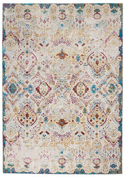 Nourison RADIANT Grey Rectangle 5x7 ft Polypropylene and Polyester Carpet 114574