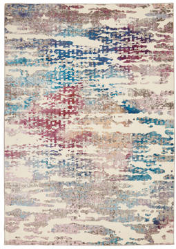 Nourison RADIANT White Rectangle 5x7 ft Polypropylene and Polyester Carpet 114585