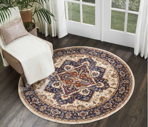 Nourison Reseda Beige Round 50 X 50 Area Rug 805-114596 Image 3