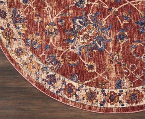 Nourison Reseda Red Round 50 X 50 Area Rug 805-114603 Image 1