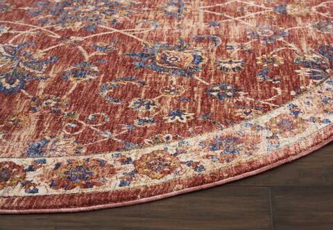 Nourison Reseda Red Round 50 X 50 Area Rug 805-114603 Image 4