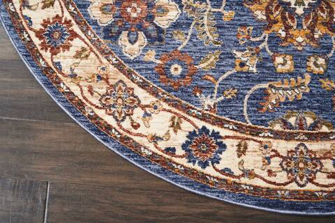 Nourison Reseda Blue Round 50 X 50 Area Rug 805-114613 Image 1