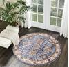 Nourison Reseda Blue Round 50 X 50 Area Rug 805-114613 Thumb 3