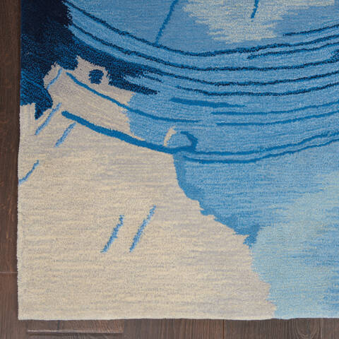 Nourison Symmetry Blue 79 X 99 Area Rug 805-114835 Image 1