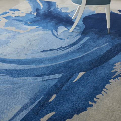 Nourison Symmetry Blue 79 X 99 Area Rug 805-114835 Image 4