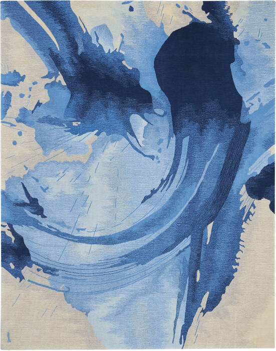 Nourison Symmetry Blue 79 X 99 Area Rug 805-114835 Image 0
