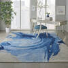 Nourison Symmetry Blue 79 X 99 Area Rug  805-114835 Thumb 3