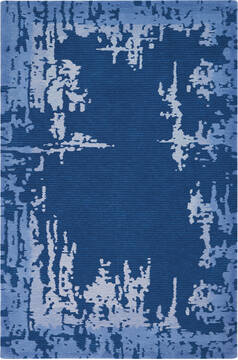 Nourison Symmetry Blue Rectangle 5x8 ft Polyester Carpet 114838