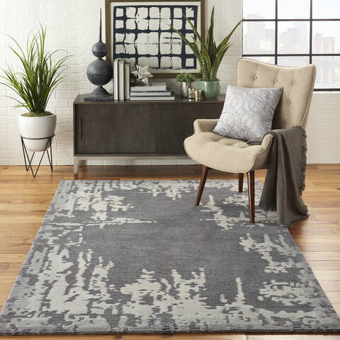 Nourison Symmetry Grey 53 X 79 Area Rug 805-114839 Image 3