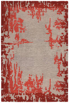 Nourison Symmetry Red Rectangle 5x8 ft Polyester Carpet 114840
