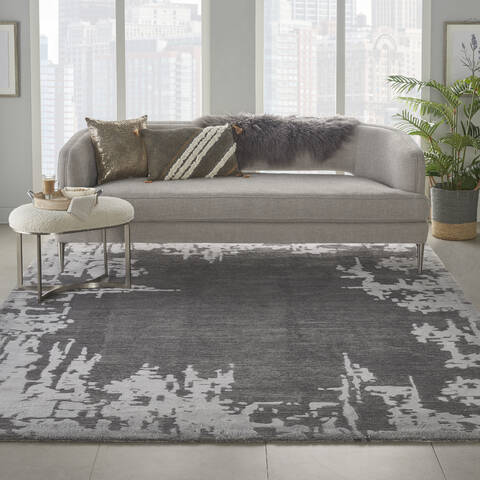 Nourison Symmetry Grey 86 X 116 Area Rug 805-114846 Image 3
