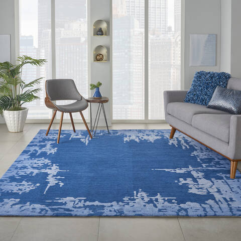 Nourison Symmetry Blue 79 X 99 Area Rug 805-114847 Image 3