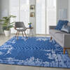 Nourison Symmetry Blue 79 X 99 Area Rug  805-114847 Thumb 5