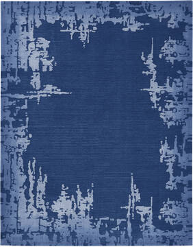 Nourison Symmetry Blue Rectangle 8x10 ft Polyester Carpet 114847