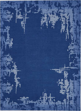Nourison Symmetry Blue Rectangle 8x11 ft Polyester Carpet 114848