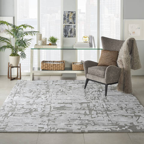Nourison Symmetry Beige 79 X 99 Area Rug 805-114851 Image 3
